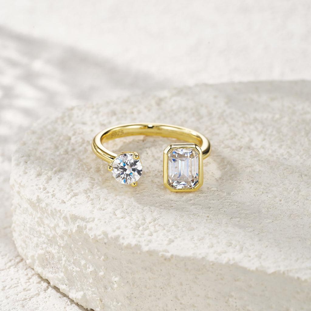 Minimalist Cushion-Cut Morganite Ring — 18K Gold-Plated S925 Silver | GRA Certified