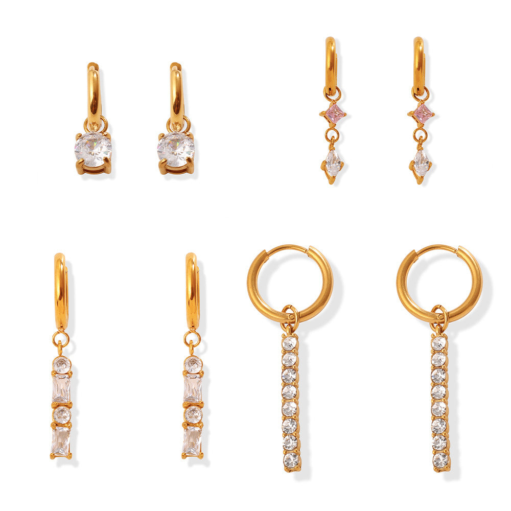Goutte — Diamond Waterdrop Circle Earrings