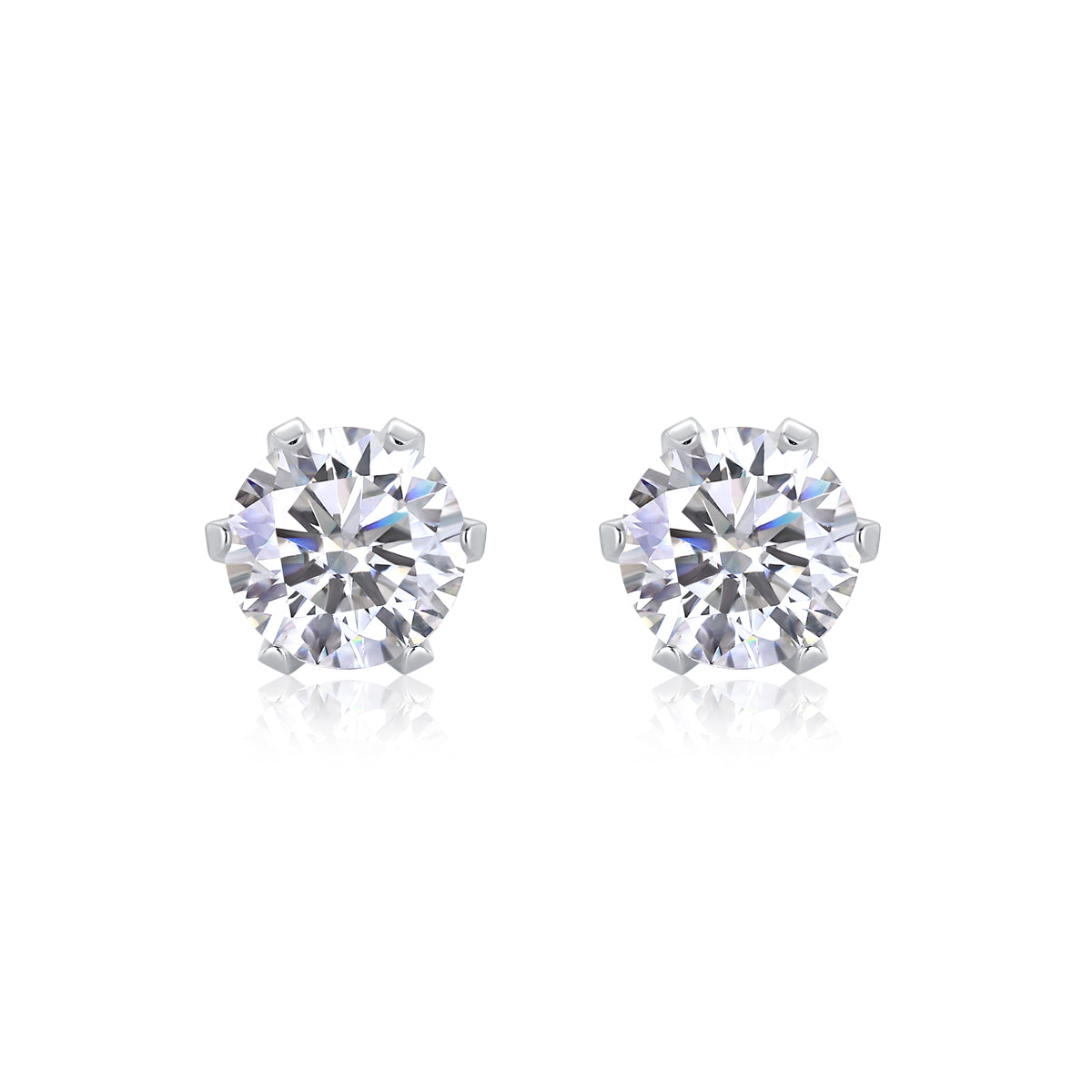 Starlight Solo Dance – Moissanite Stud Earrings | Gold & Platinum Sterling Silver