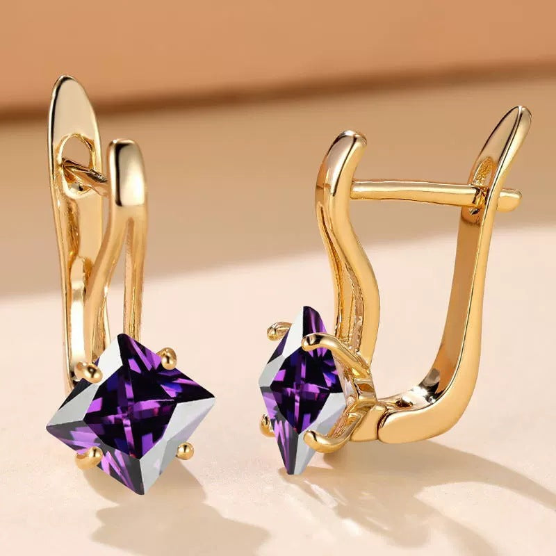 Géo — Diamond Zircon Geometric Earrings