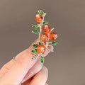 Orange Floral Brooch — Luxury Rustic Chic Pin
