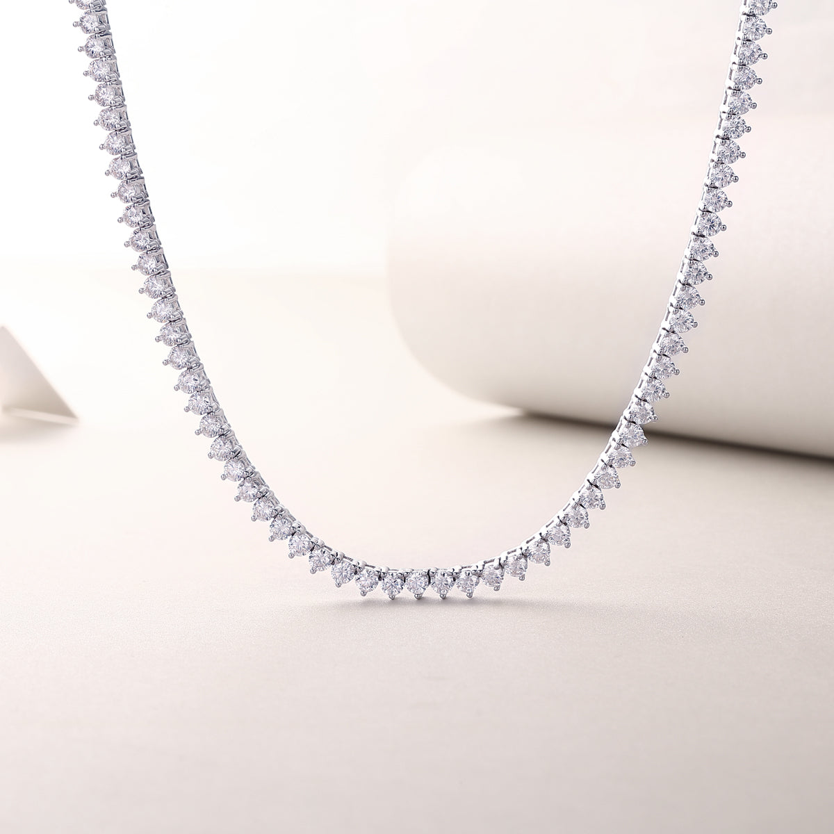 Solitude Moissanite Necklace – Gold, Platinum & Rose Gold | Sterling Silver
