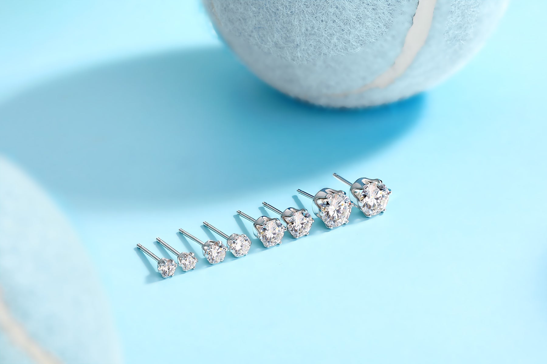 Starlight Solo Dance – Moissanite Stud Earrings | Gold & Platinum Sterling Silver