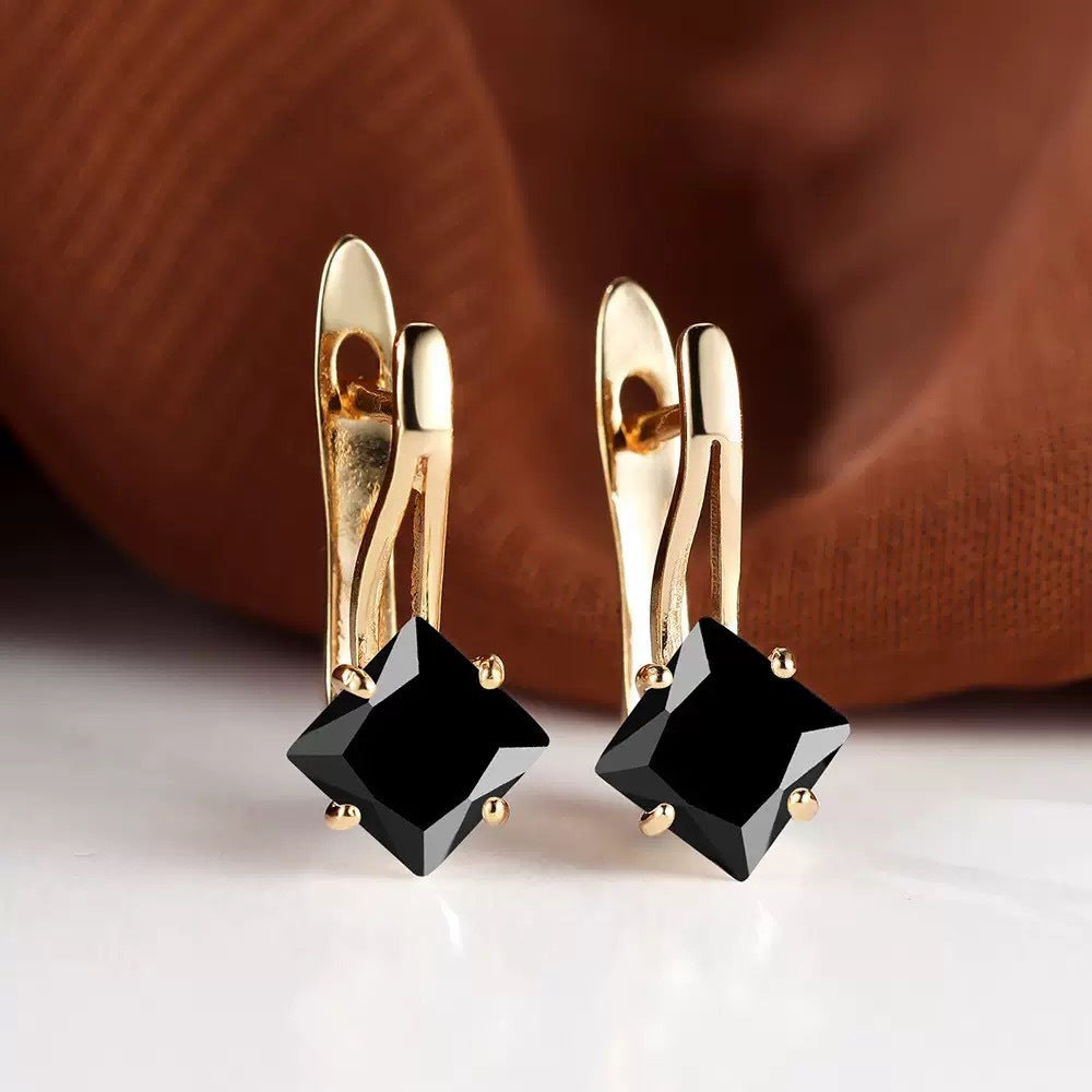 Géo — Diamond Zircon Geometric Earrings