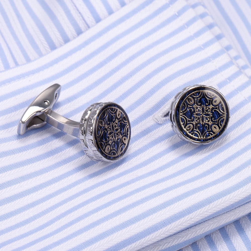 French Style Silver Cufflinks — Gentleman’s Edition