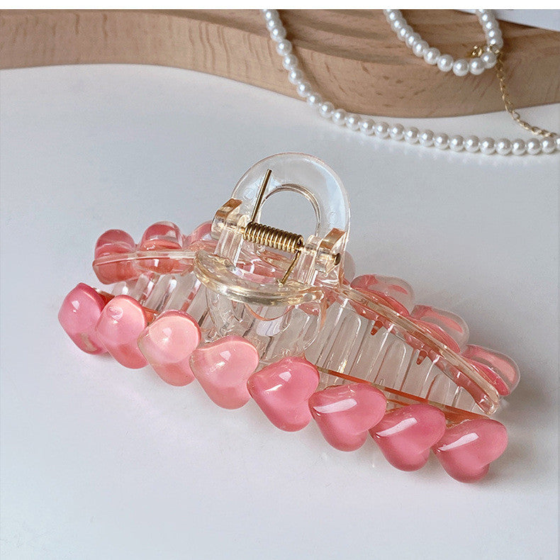 Sparkling Heart Hairpin — Sweet Pink Elegance