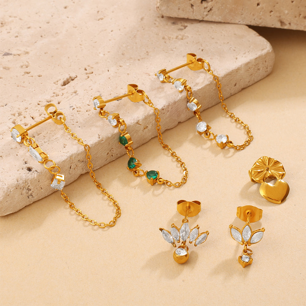 Lumière — Zircon Tassel Earrings