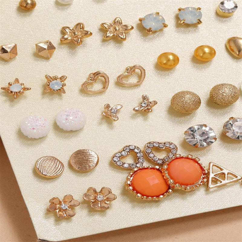 Jardin — 30-Piece Gold Floral Earring Collection