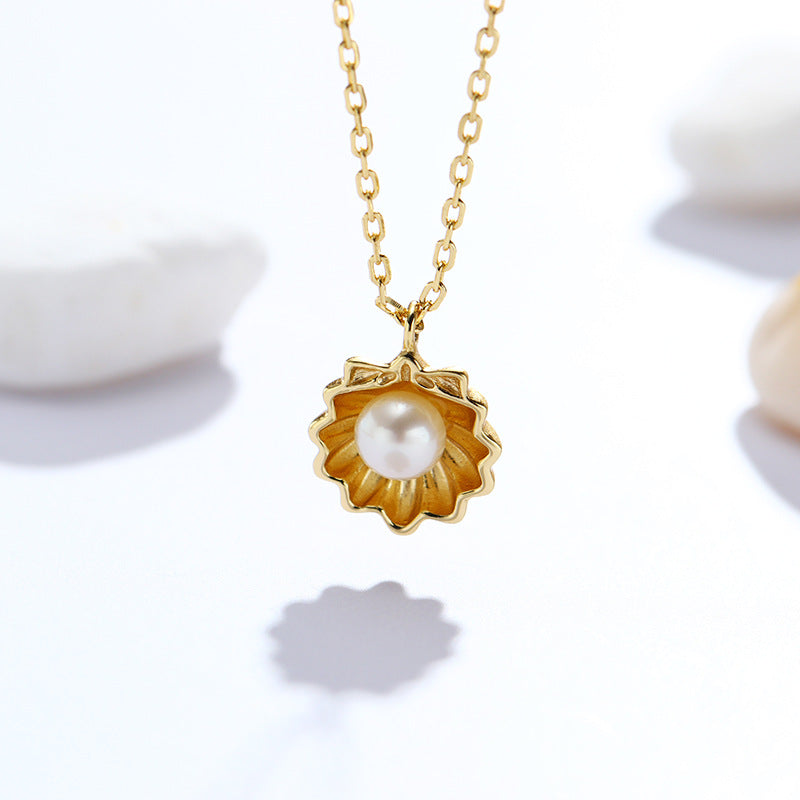 Pearl Shell – Freshwater Pearl Natural Shell Frosted Luxury Necklace