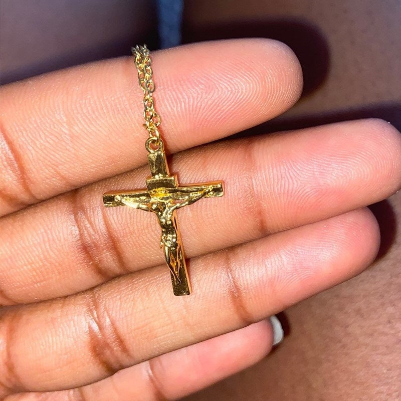 Croix — Titanium Steel Cross Necklace | Gold & Silver