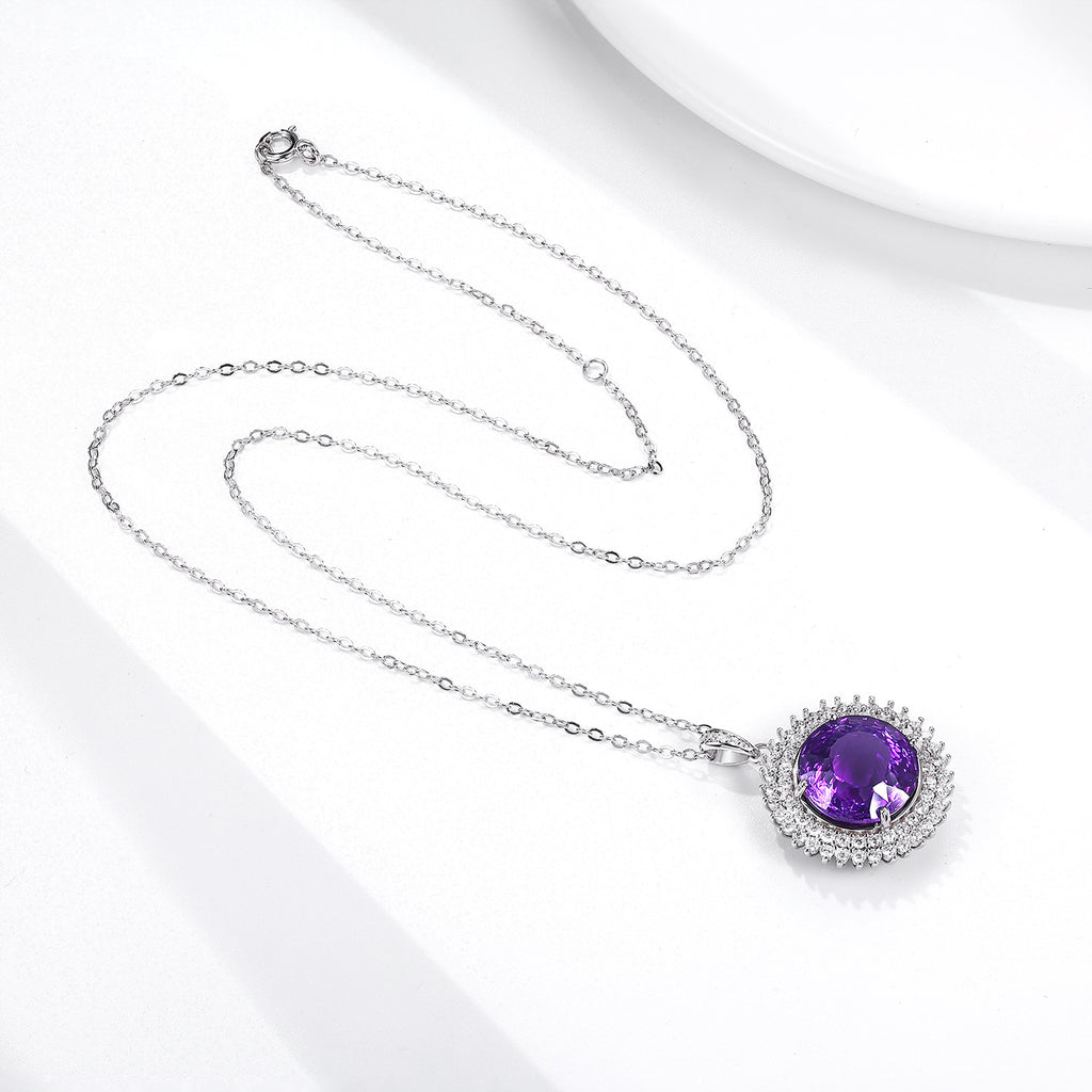 Violet Nest – 925 Silver Platinum Gold Natural Amethyst Luxury Necklace