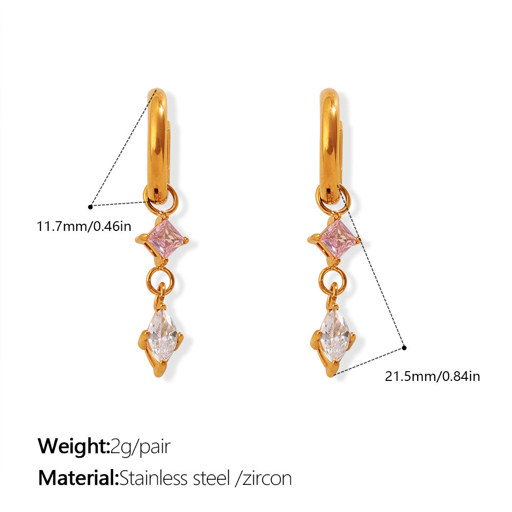 Goutte — Diamond Waterdrop Circle Earrings