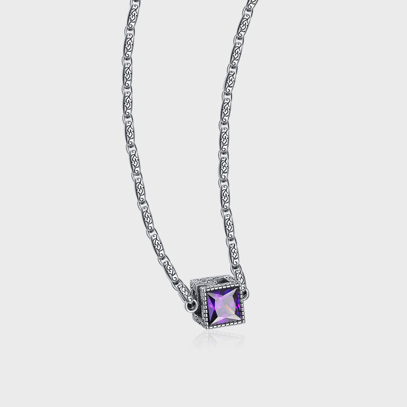 Dual Luxe – 925 Sterling Silver Double Color Cubic Zircon Statement Necklace