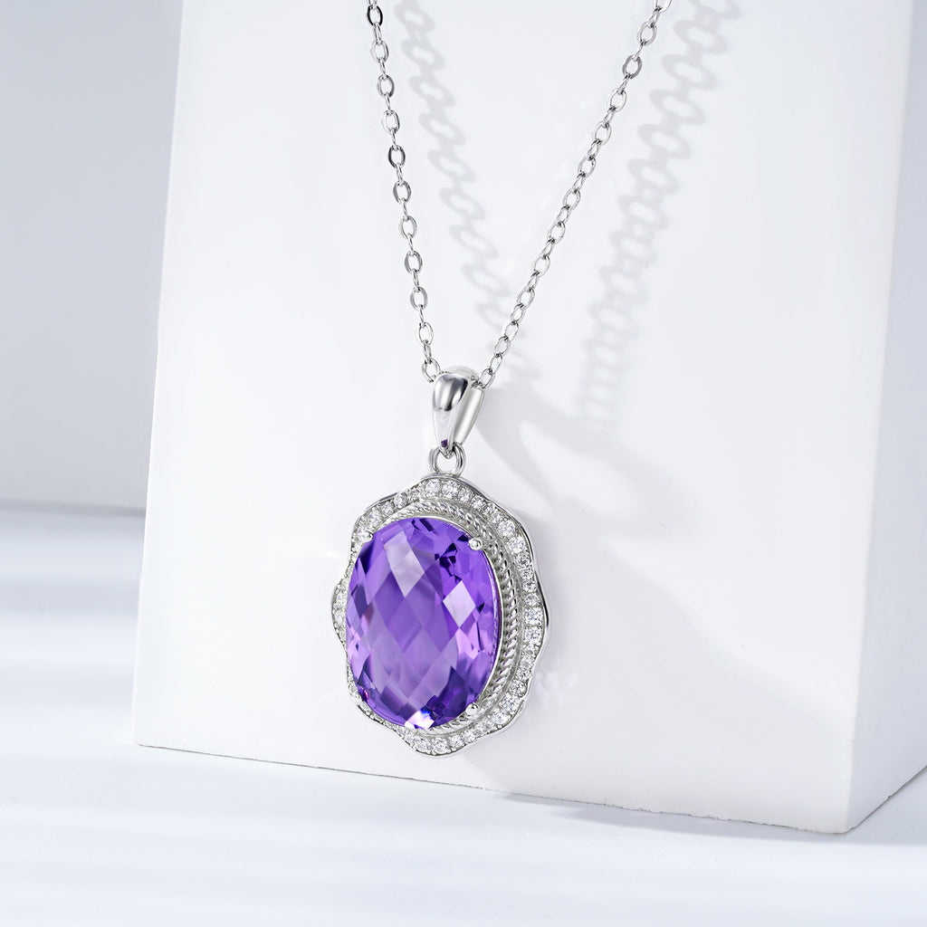 Amethyst Reverie – 925 Silver Natural Amethyst Crystal Luxury Necklace