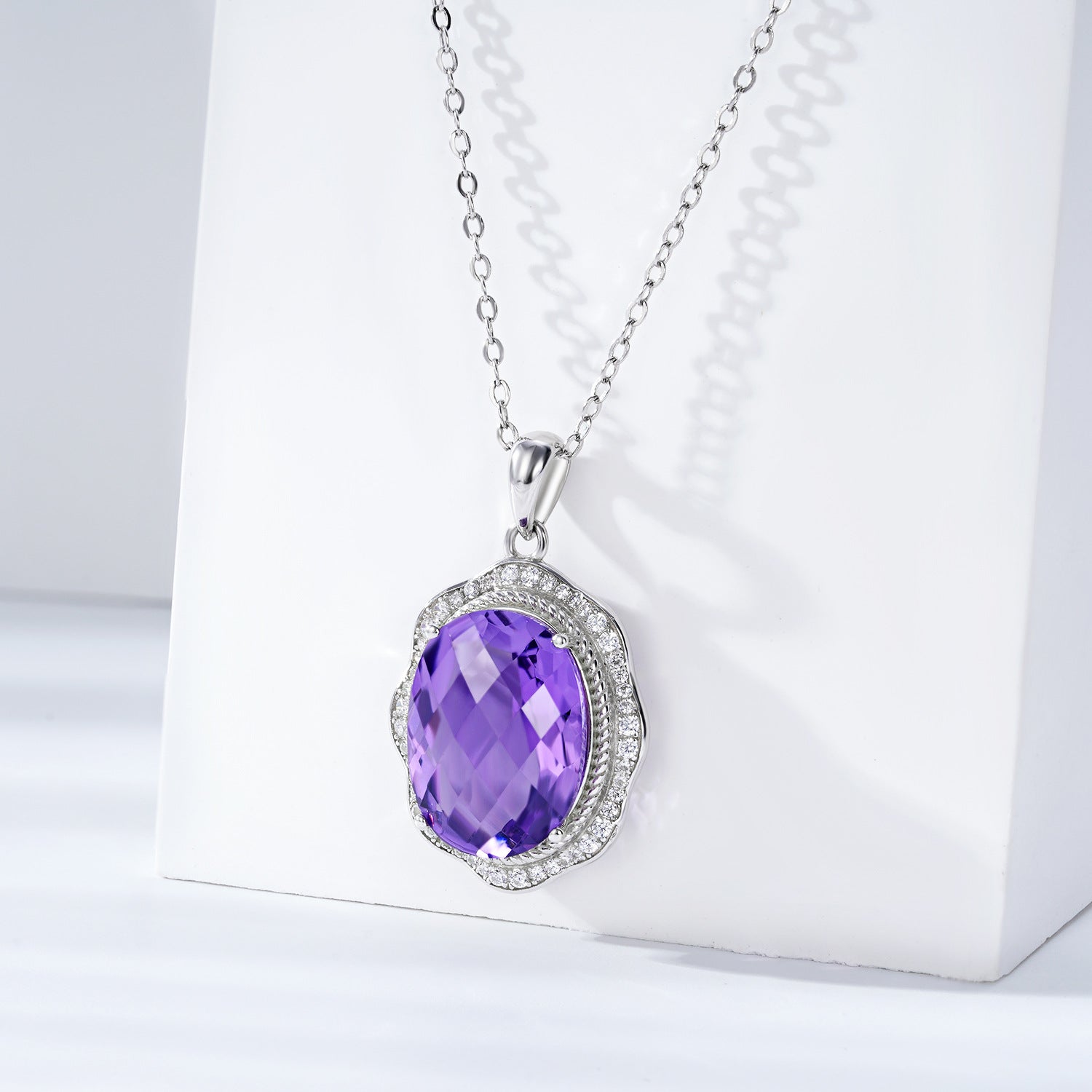 Amethyst Reverie – 925 Silver Natural Amethyst Crystal Luxury Necklace