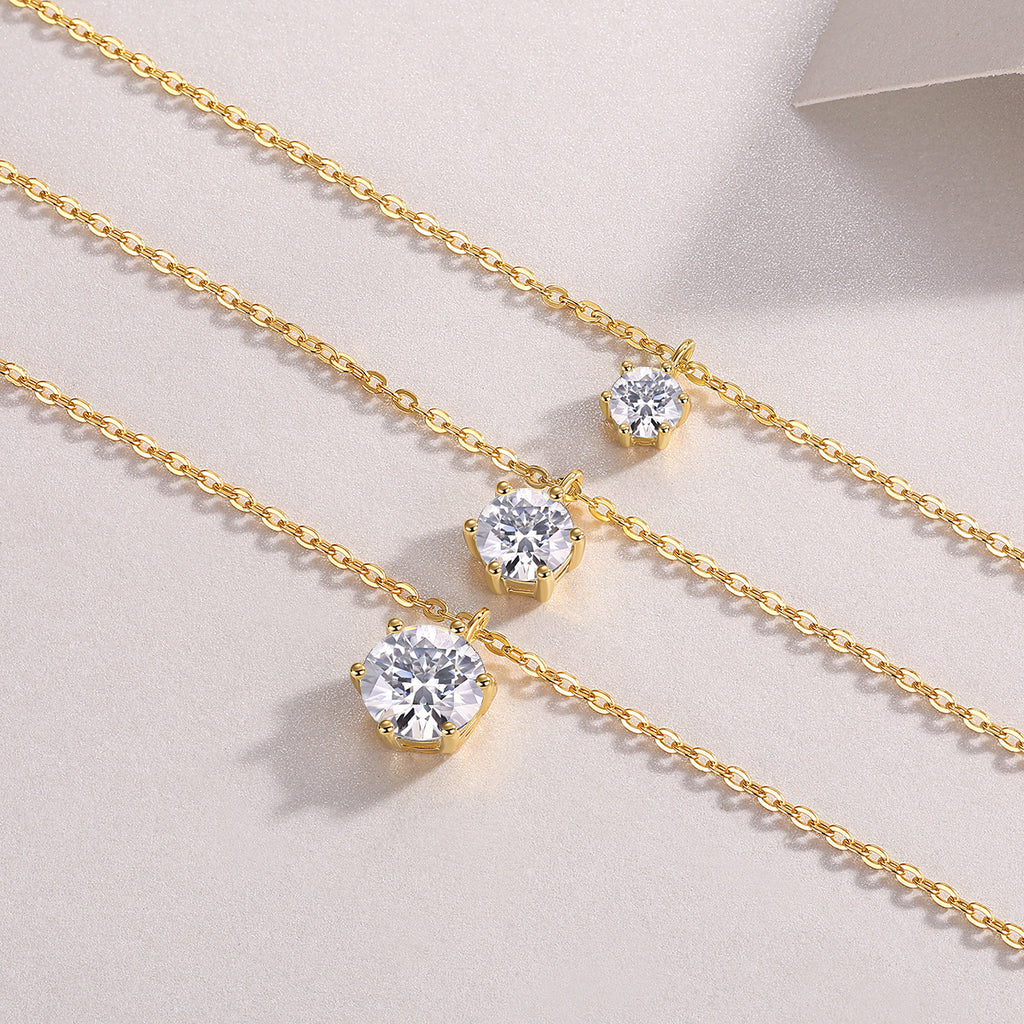 2-Carat Morganite Pendant Necklace — Gold-Plated S925 Silver