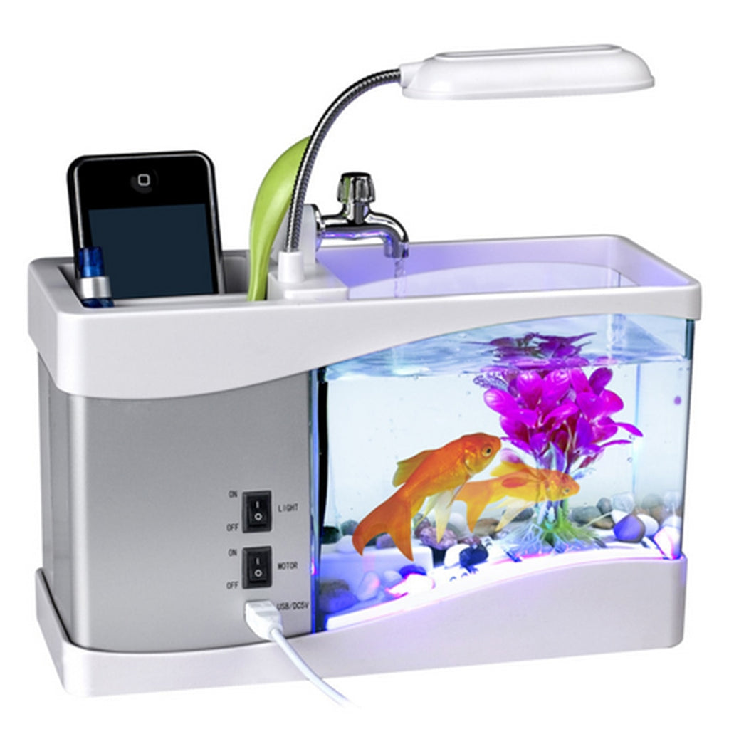 Luxury Mini Aquarium Desk Companion — 5-in-1 Smart Organiser