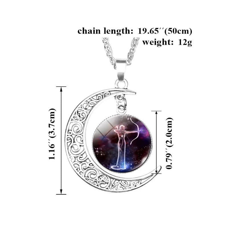 Luna — Zodiac Moon Glass Pendant Necklace