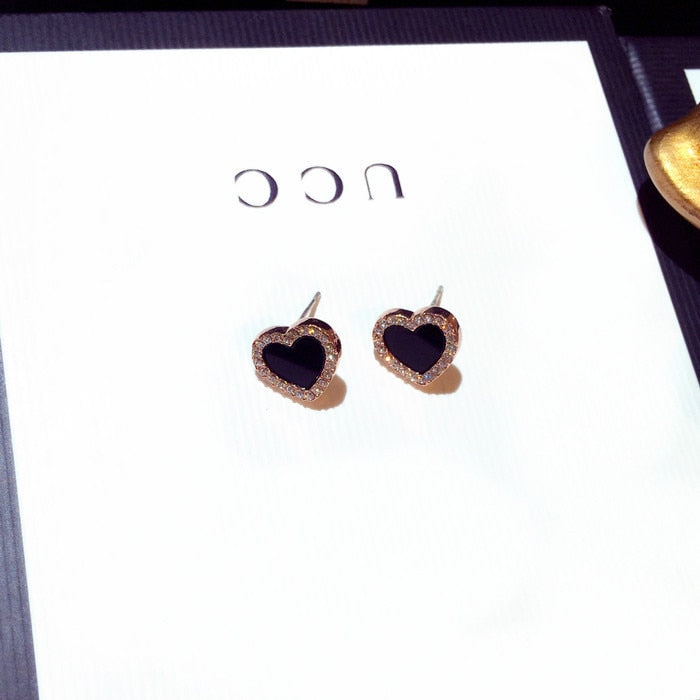 Coeur — Enamel Heart Stud Earrings
