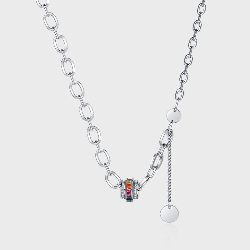 Prism Layers – 925 Silver Colorful Zircon Multi-Layer Luxury Statement Necklace