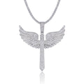 Angel Wings Moissanite Pendant — S925 Silver with Platinum Plating