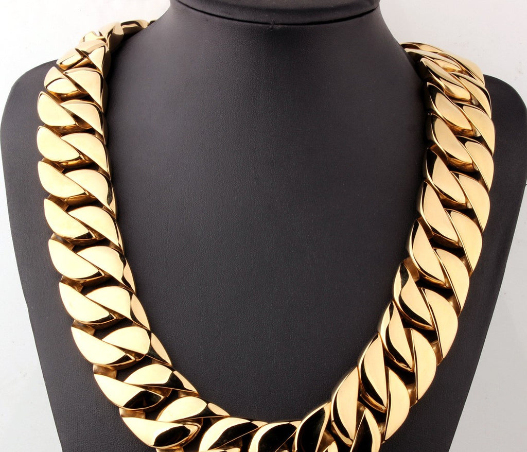 Men's Titanium Steel Whip Chain Necklace | Gold Luxury Jewelry
