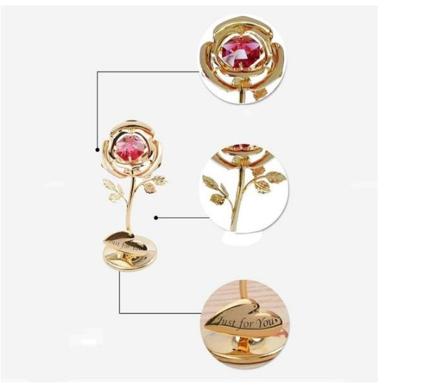 Diamond Rose Gold Ornament | Luxury Gift for Her