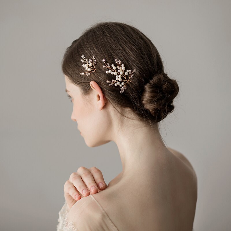 Beaded Wave Hair Fork — Korean Elegance in Gold & Silver