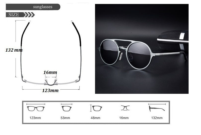 Vintage Round Aluminium Sunglasses — UV400 Driving Eyewear