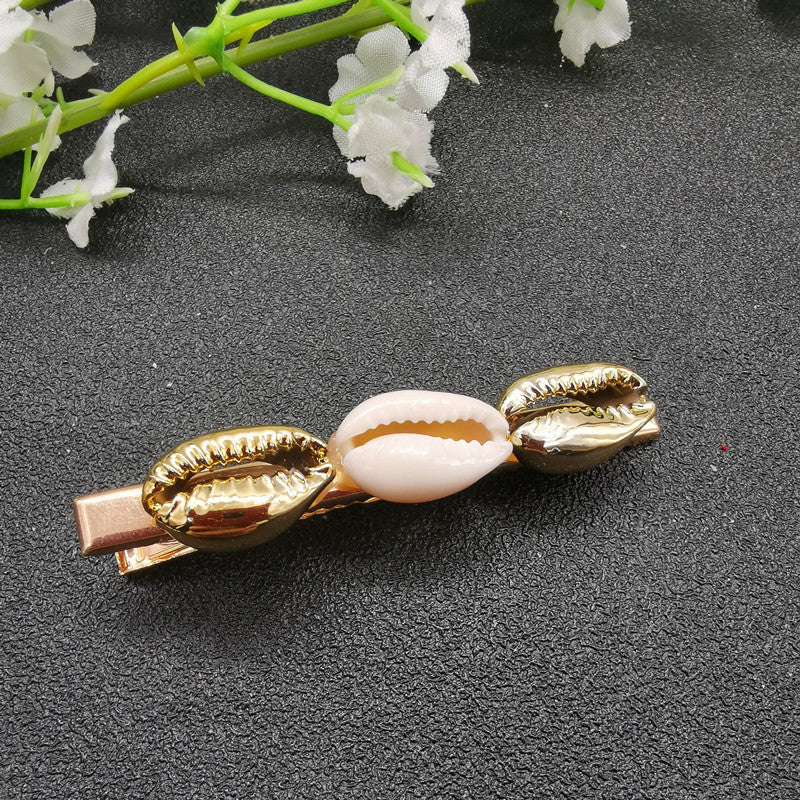 Natural Pearl & Amethyst Hair Clip — Freshwater Elegance