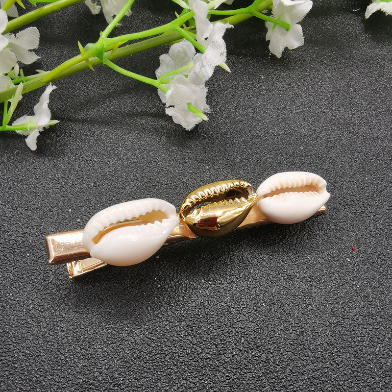 Natural Pearl & Amethyst Hair Clip — Freshwater Elegance