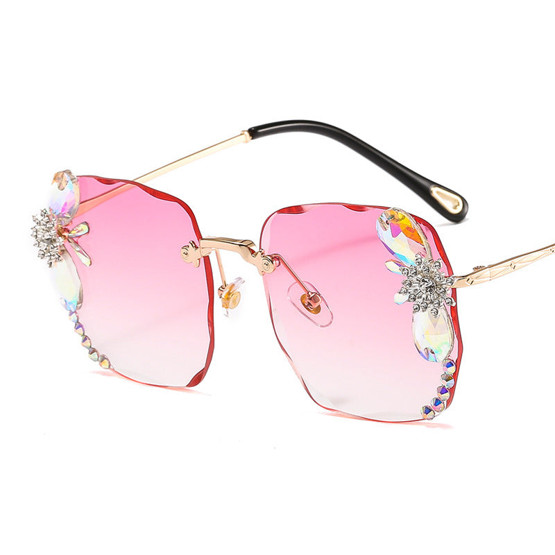 Rhinestone Gradient Sunglasses — Frameless Luxury Eyewear