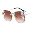 Rhinestone Gradient Sunglasses — Frameless Luxury Eyewear