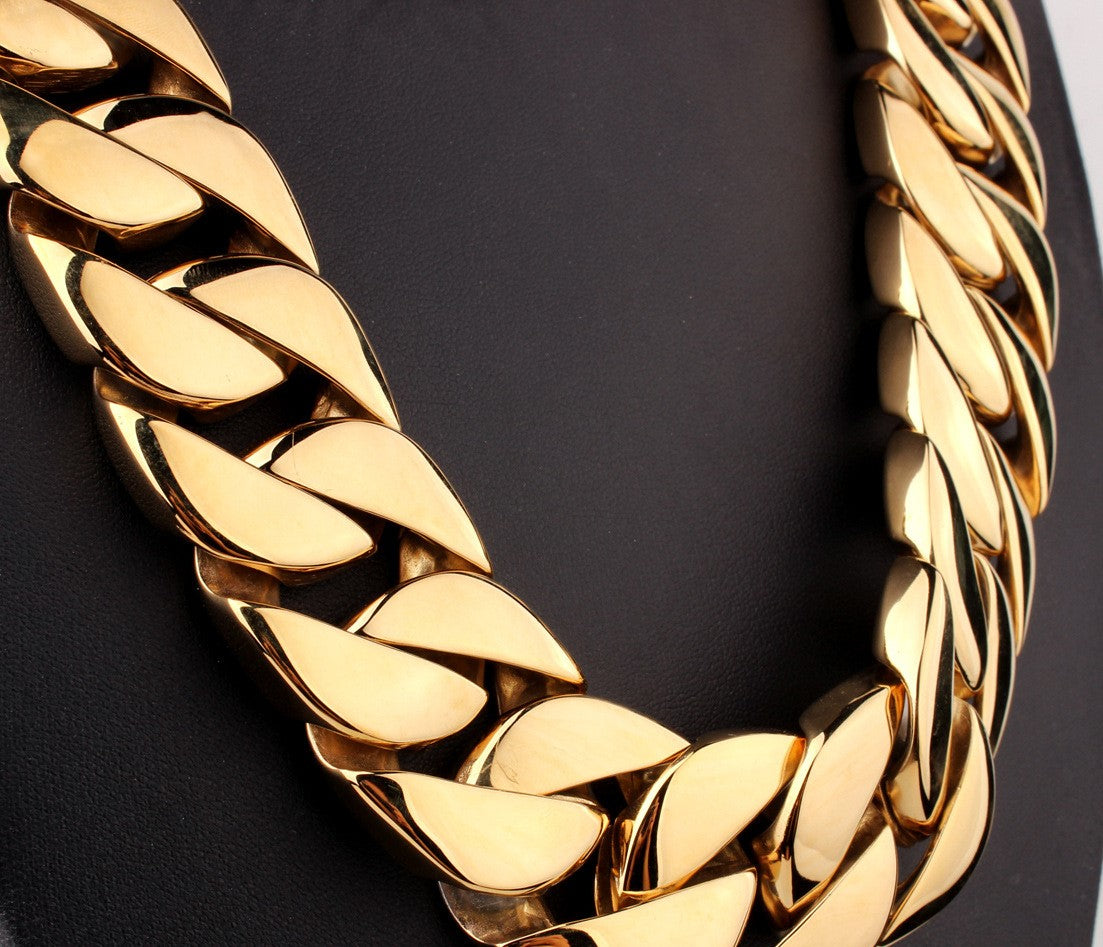 Men's Titanium Steel Whip Chain Necklace | Gold Luxury Jewelry