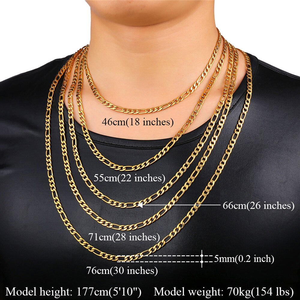 Men's 18K Gold Chain Necklace | Copper Core | Premium Gold-Plated — 8 Lengths