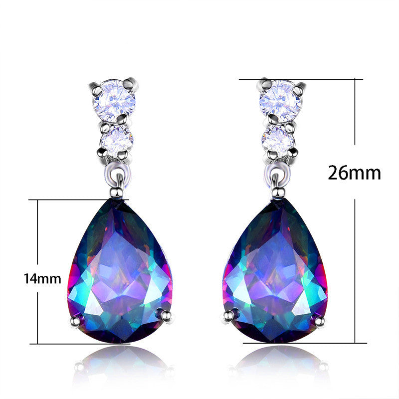 Lux Drop Earrings for Women — Korean Style Gemstone Jewelry with 2-Year Warranty
