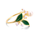Bell Orchid Open Silver Ring | Dripping Oil Luxury Design