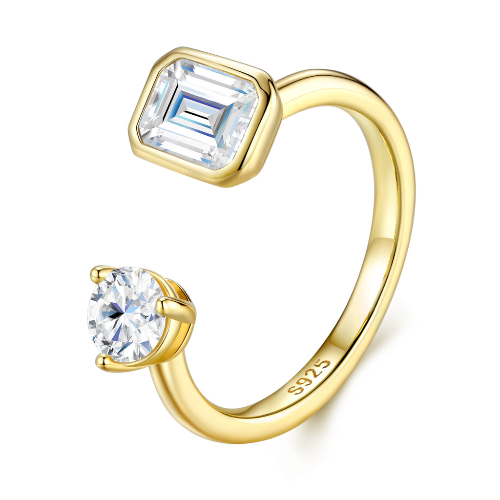 Minimalist Cushion-Cut Morganite Ring — 18K Gold-Plated S925 Silver | GRA Certified
