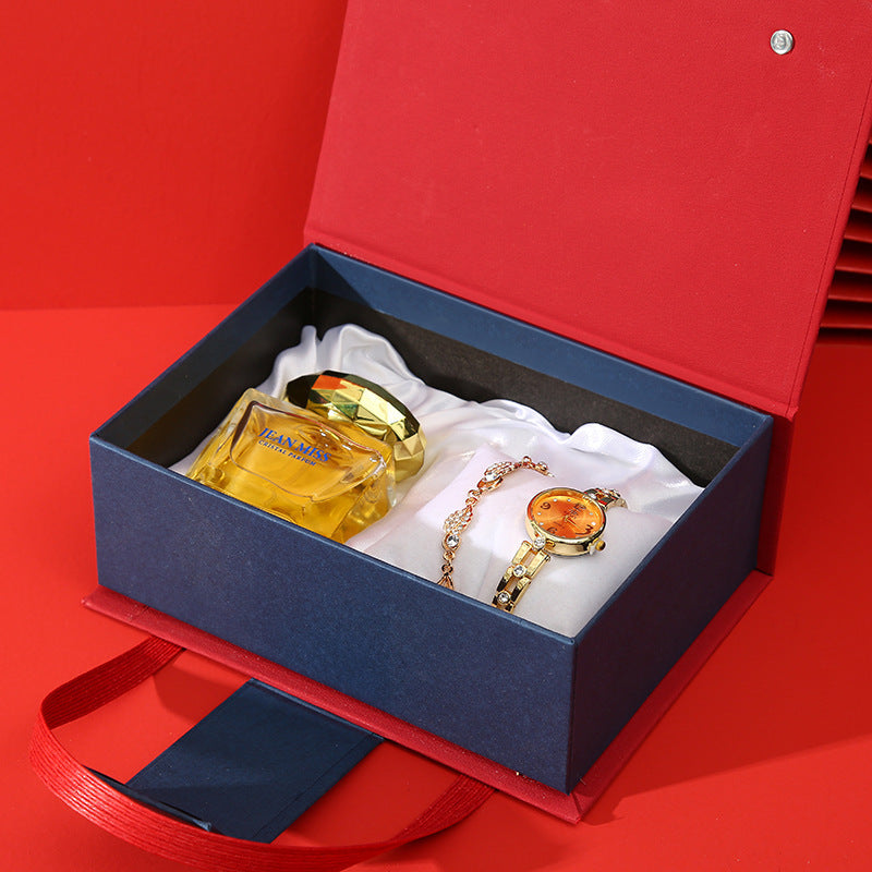 The Luxe Edit — Women's Gift Set | Watch, Lipstick, Perfume & Earrings