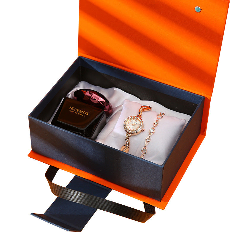 The Luxe Edit — Women's Gift Set | Watch, Lipstick, Perfume & Earrings