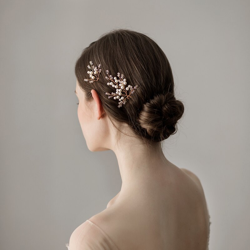 Beaded Wave Hair Fork — Korean Elegance in Gold & Silver