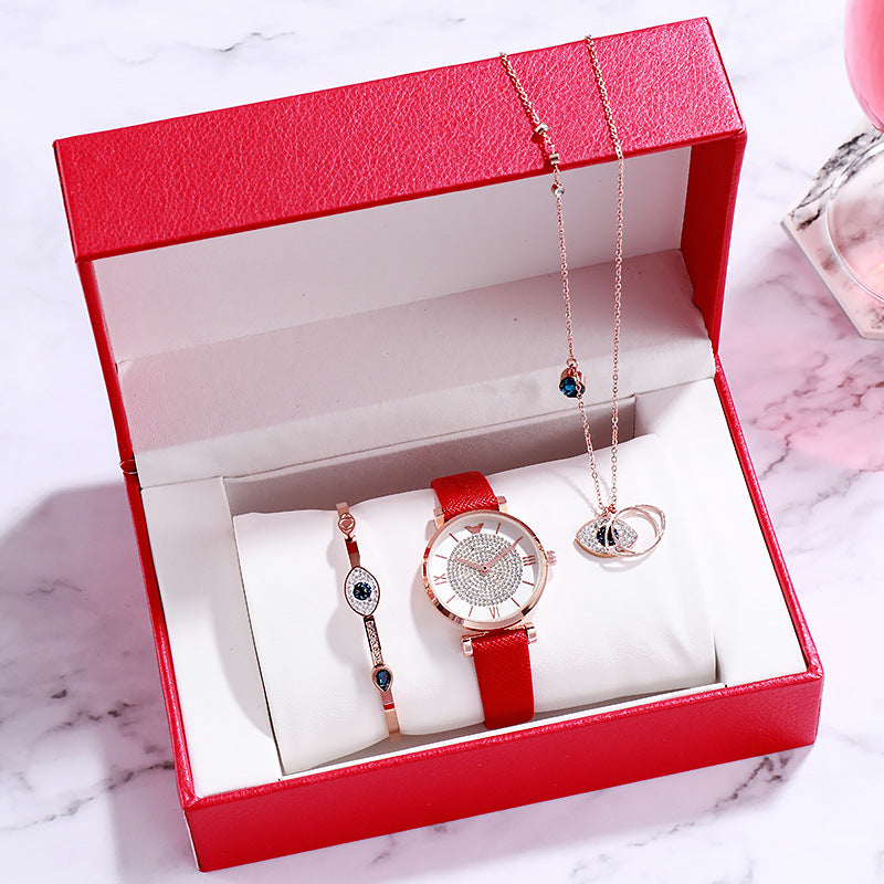 Sapphire Lady — Women's Watch, Necklace & Bracelet Set