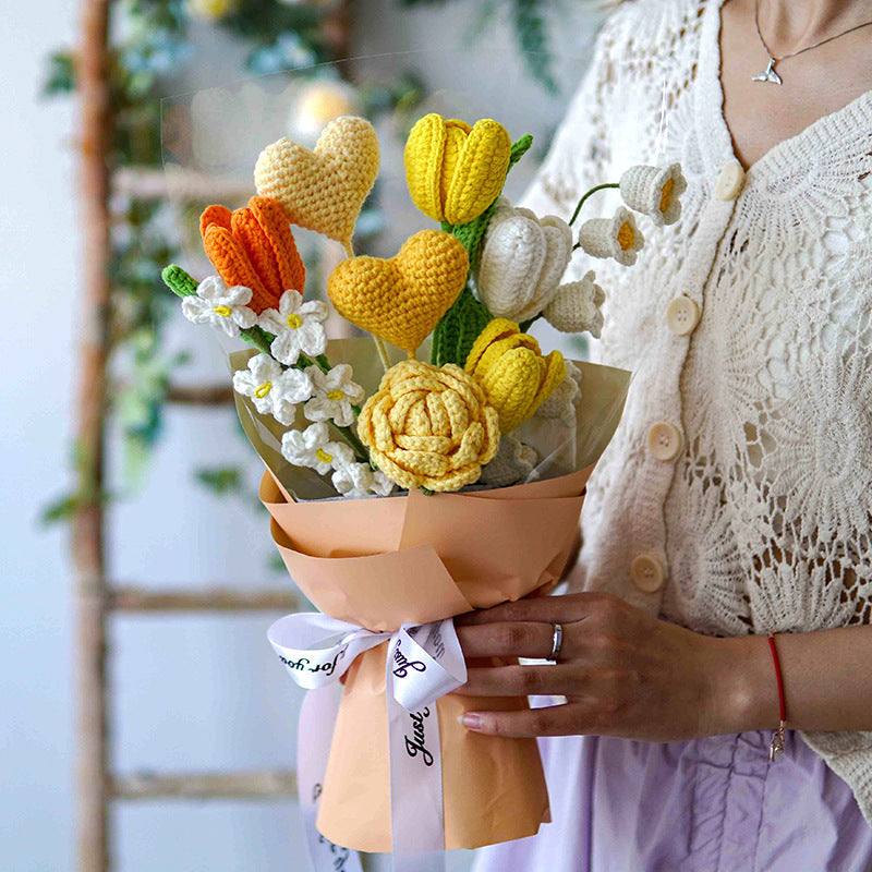 DIY Heart Bouquet Kit — Hand-Woven Gift for Her