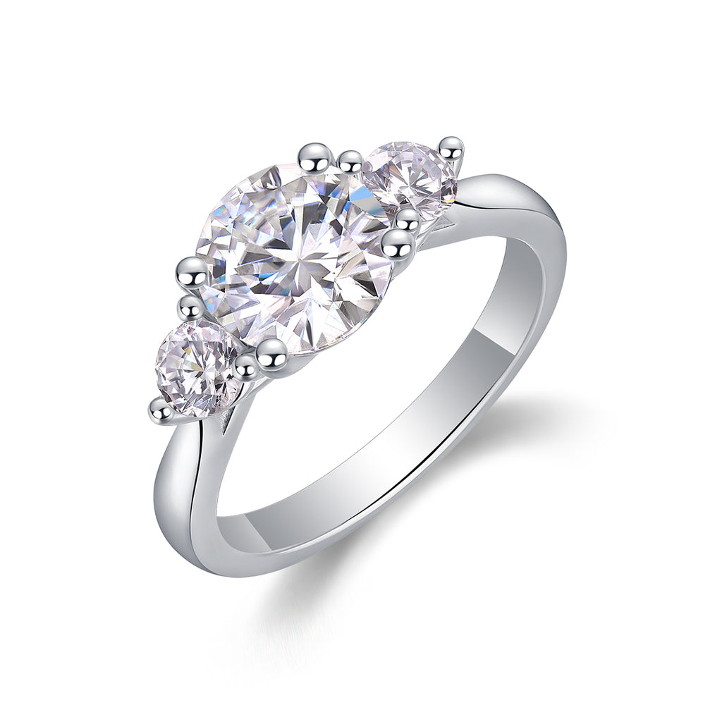 Three Reincarnations Engagement Ring | 2-Carat Moissanite | S925 Silver & Gold