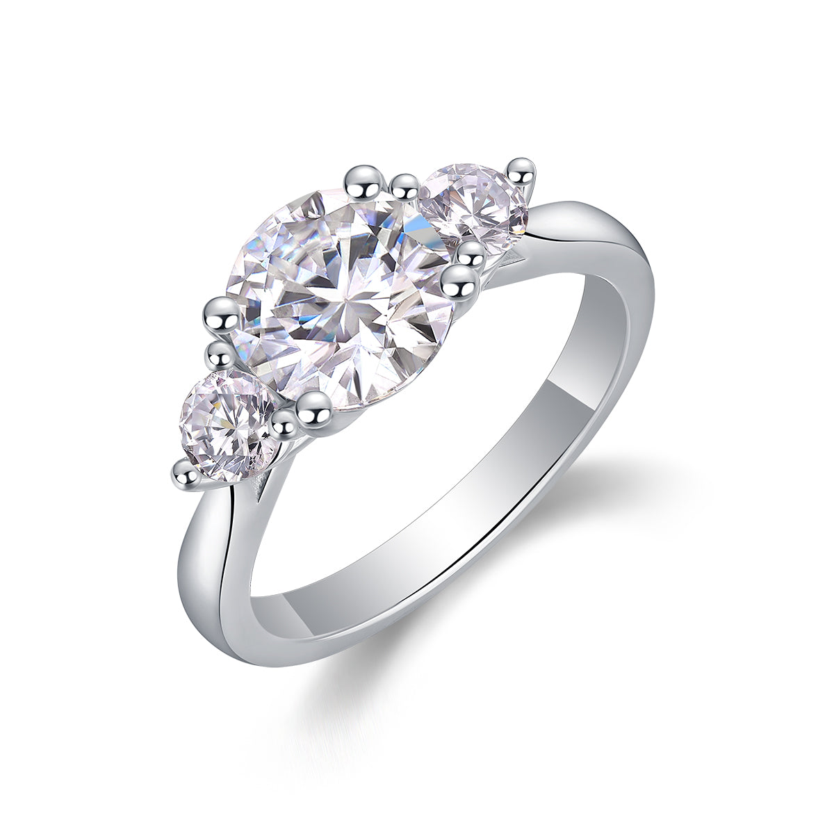 Three Reincarnations Engagement Ring | 2-Carat Moissanite | S925 Silver & Gold