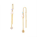 Moonstone Cascade – 925 Sterling Silver Moonstone Teardrop Tassel Luxury Earrings