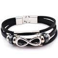 Infinity Symbol Leather Men's Bracelet | Retro Luxury Wristwear