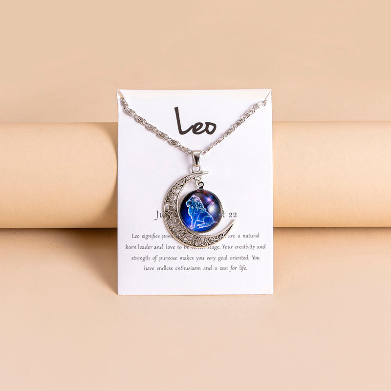Luna — Zodiac Moon Glass Pendant Necklace