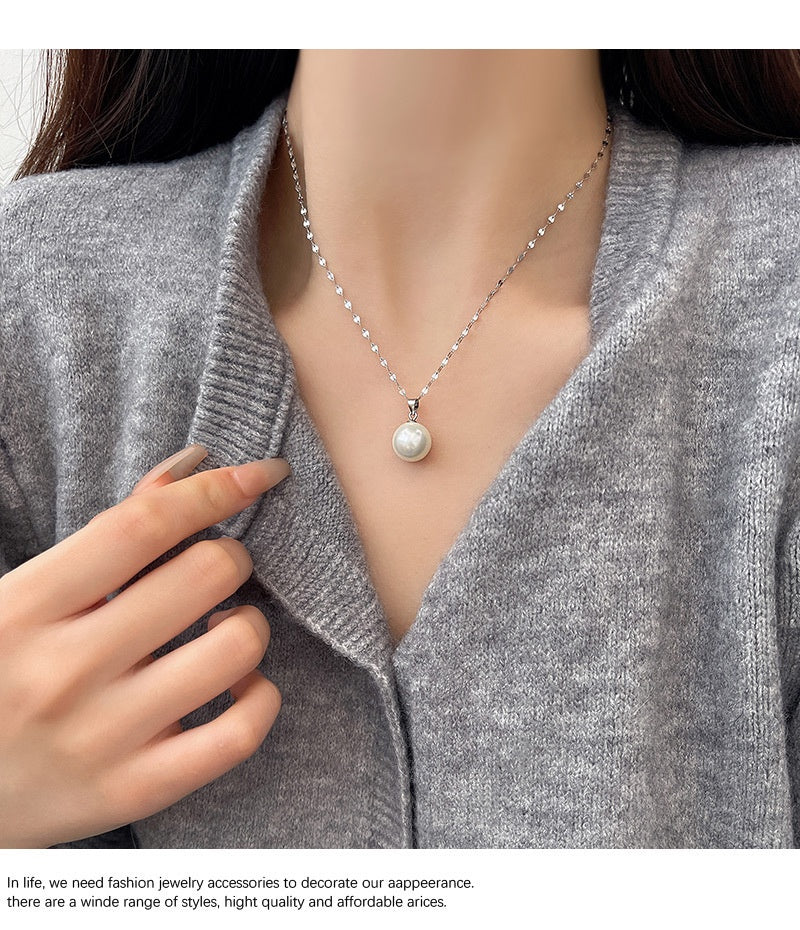 Pearl Luxe — Real Gold-Plated Pearl Clavicle Necklace | Japanese Minimalist