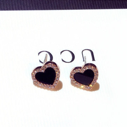 Coeur — Enamel Heart Stud Earrings